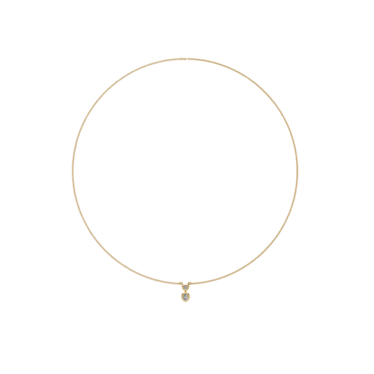 Bezel Round and Oval Diamond Pendant Necklace – Henri Noël