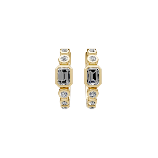 Bezel Diamond Mini Hoops – Henri Noël