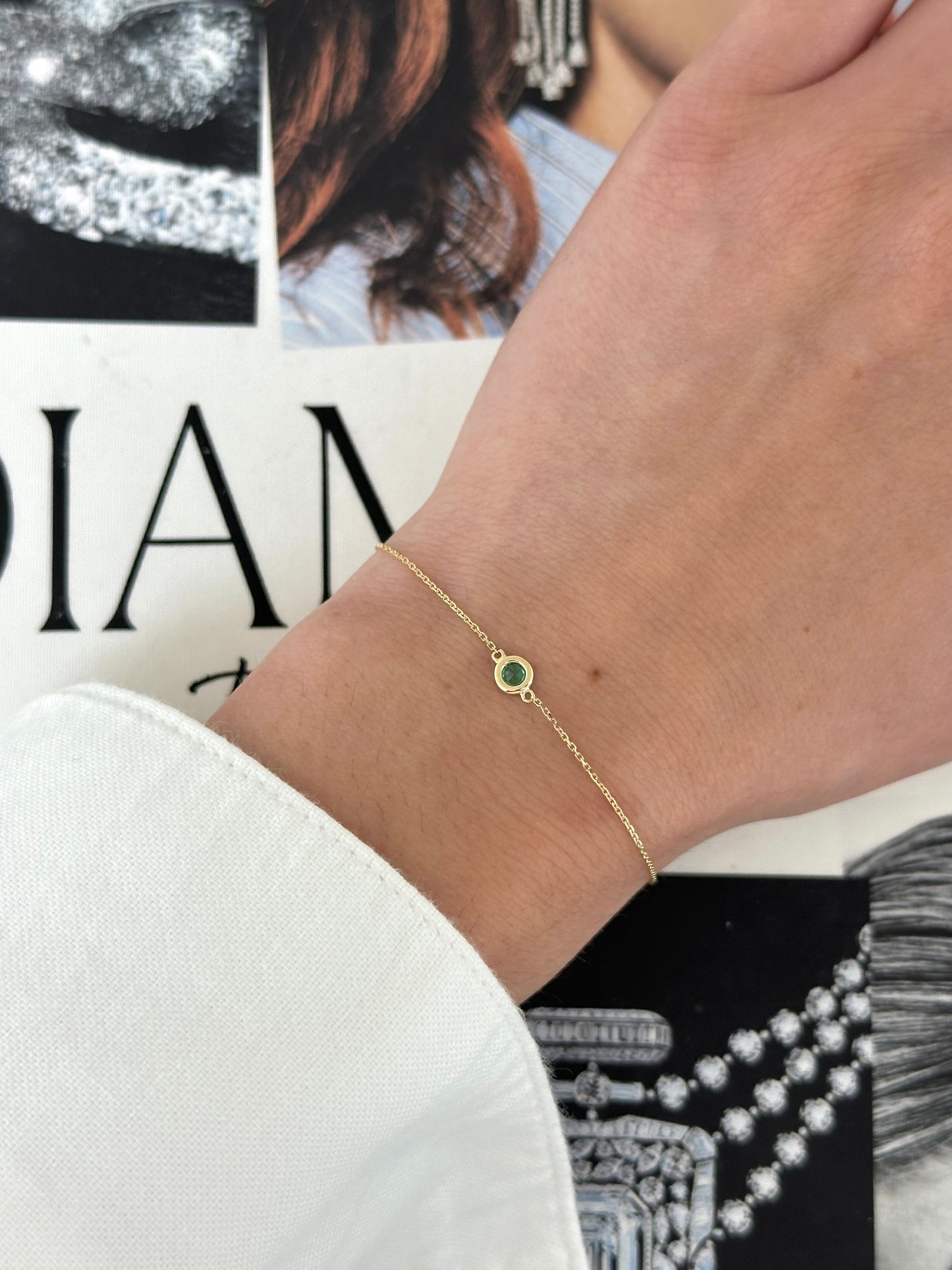 Bezel Gemstone Bracelet – Henri Noël
