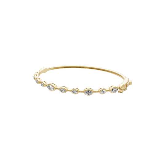 Bezel Marquise Diamond Bangle – Henri Noël