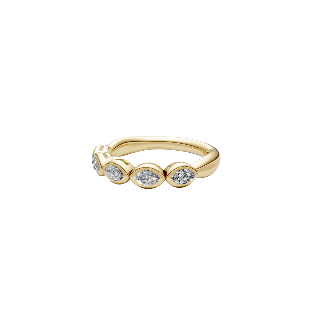 Bezel Marquise Diamond Half Band – Henri Noël
