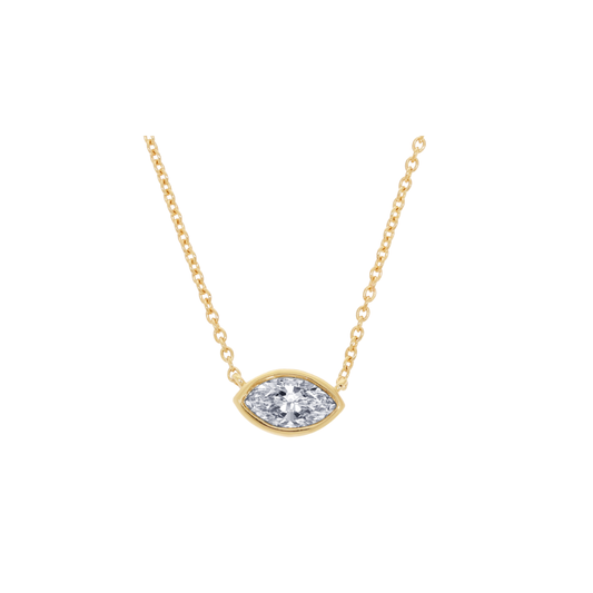 Bezel Marquise Diamond Necklace – Henri Noël