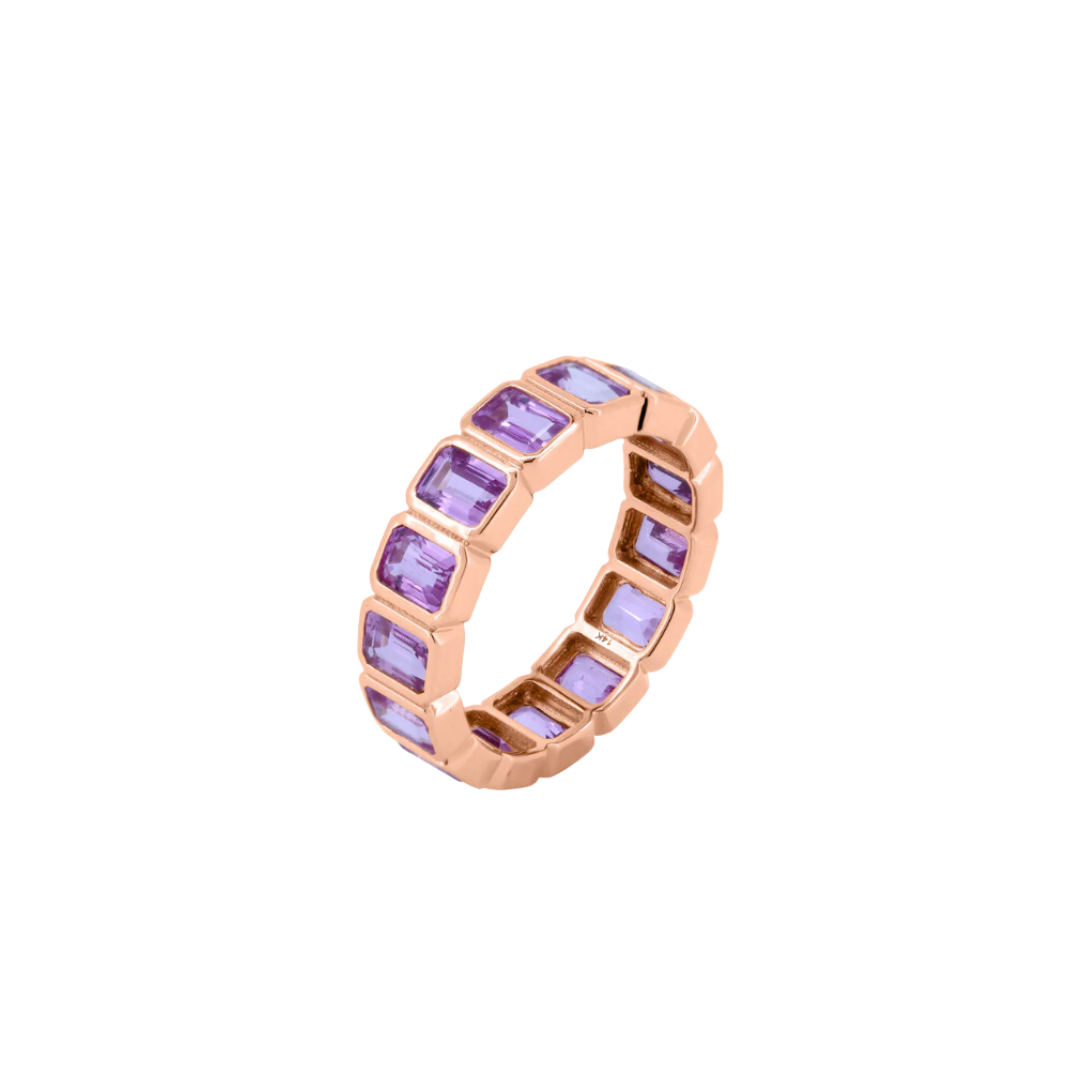 Bezel Set Pink Sapphire Eternity Band – Henri Noël