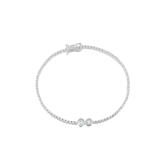 Bezel Toi et Moi Diamond Tennis Bracelet – Henri Noël