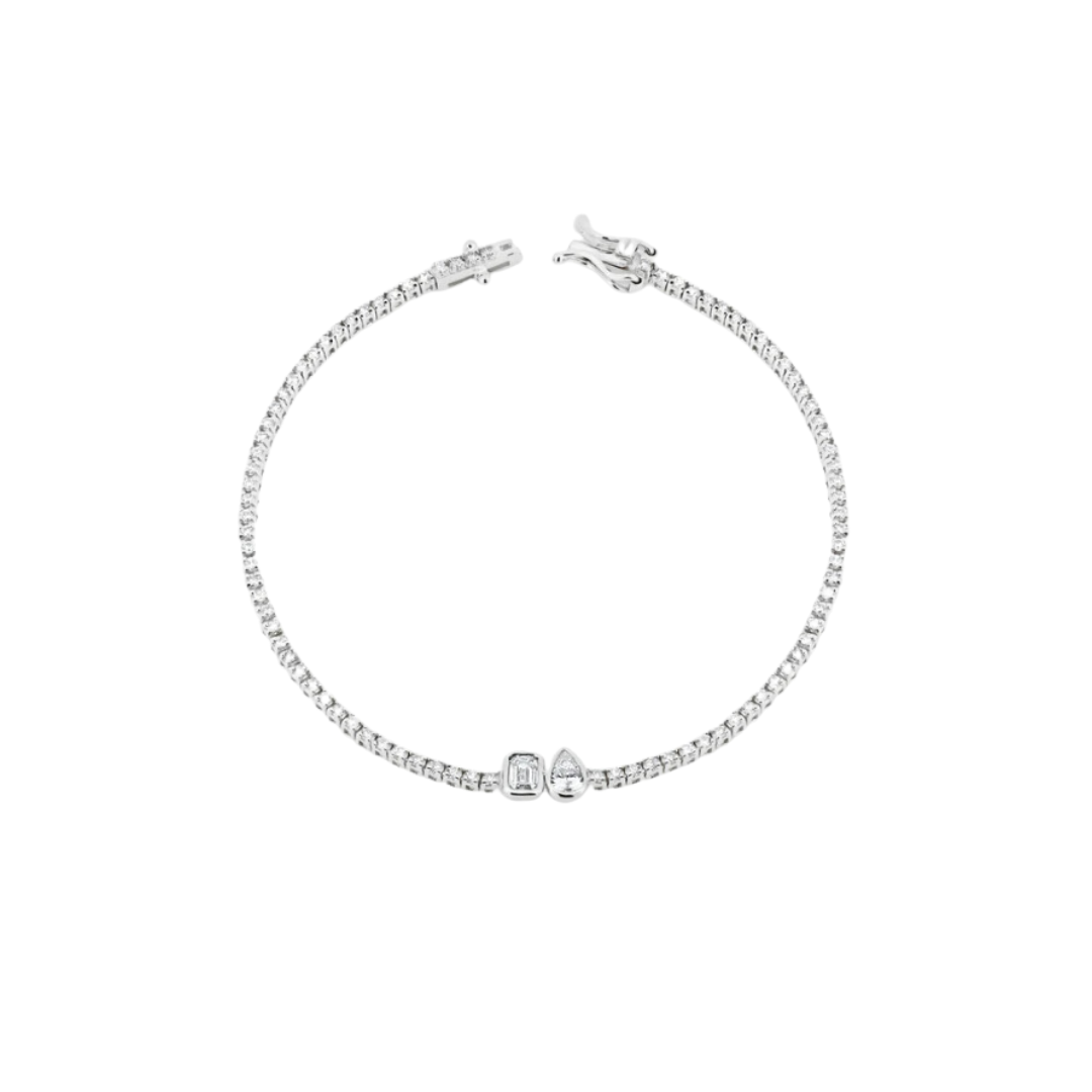 Bezel Toi et Moi Diamond Tennis Bracelet – Henri Noël