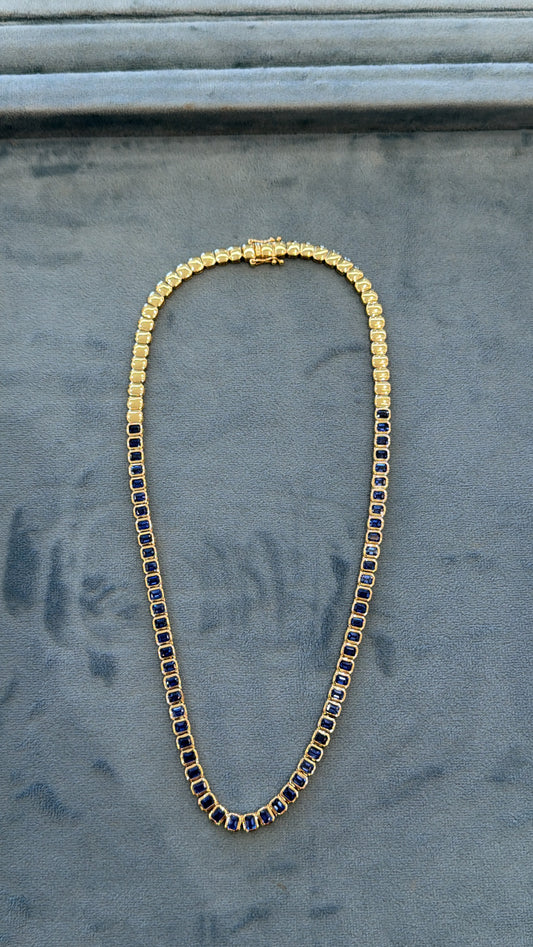 Blue Sapphire Tennis Necklace – Henri Noël