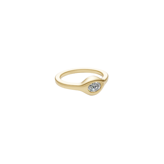 Bubble Bezel Oval Diamond Ring – Henri Noël