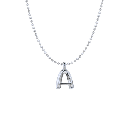 Bubble Diamond Initial Necklace - Small / White Gold – Henri Noël