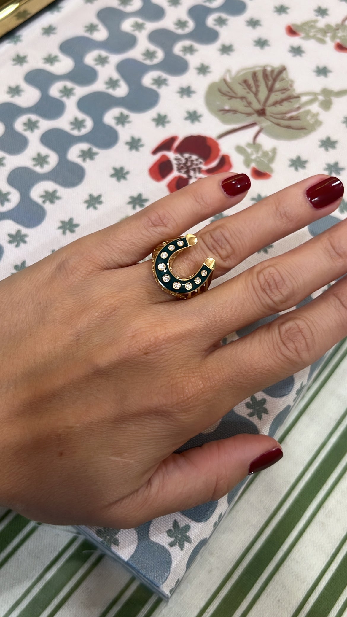 Selim Mouzannar - Petrol Horseshoe Ring – Henri Noël