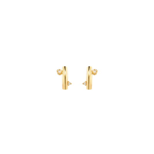 Carolina Neves- Mini Diamond Curved Earring – Henri Noël