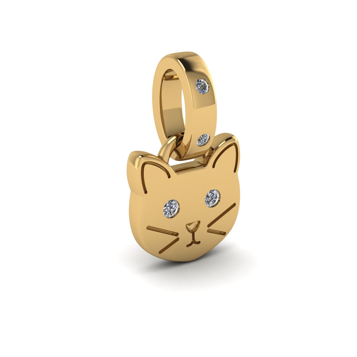 Diamond Cat Pendant Necklace