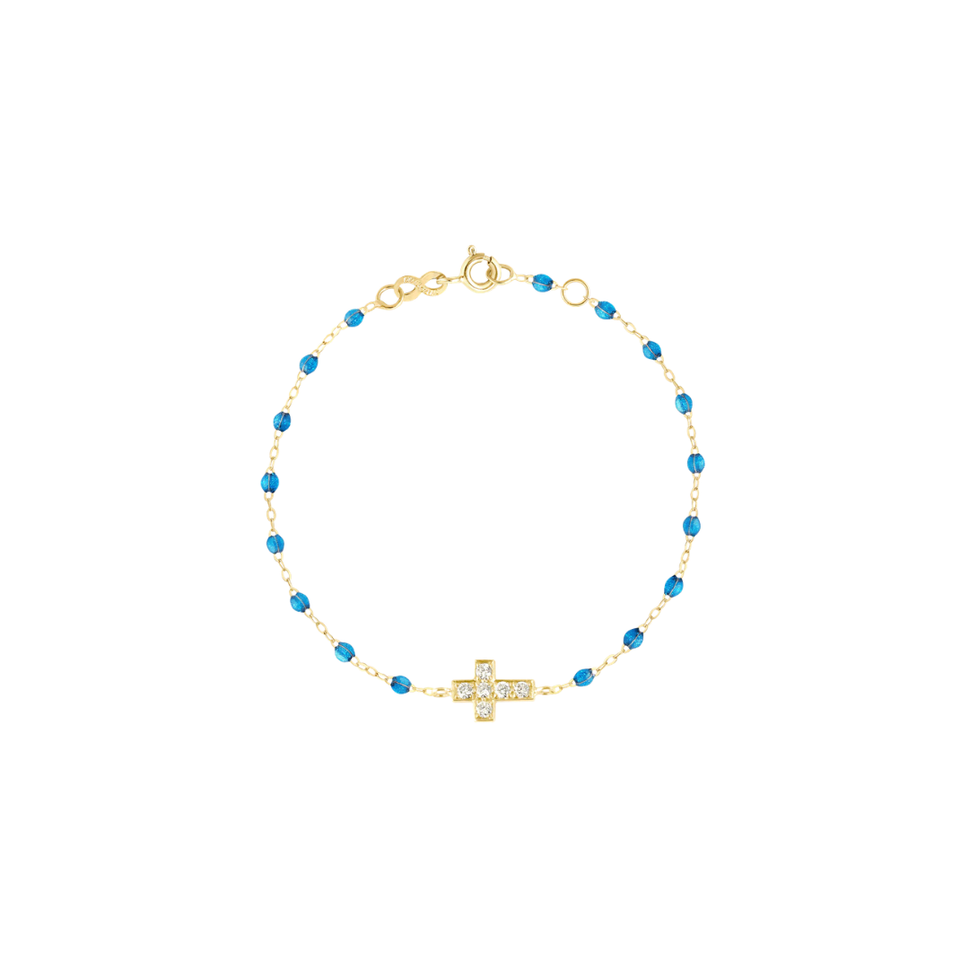 gigiCLOZEAU- Cross Charm Classic Gigi Azur Diamond Bracelet