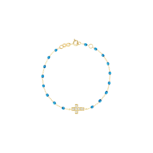 gigiCLOZEAU- Cross Charm Classic Gigi Azur Diamond Bracelet