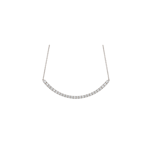 Curved Diamond Line Necklace – Henri Noël