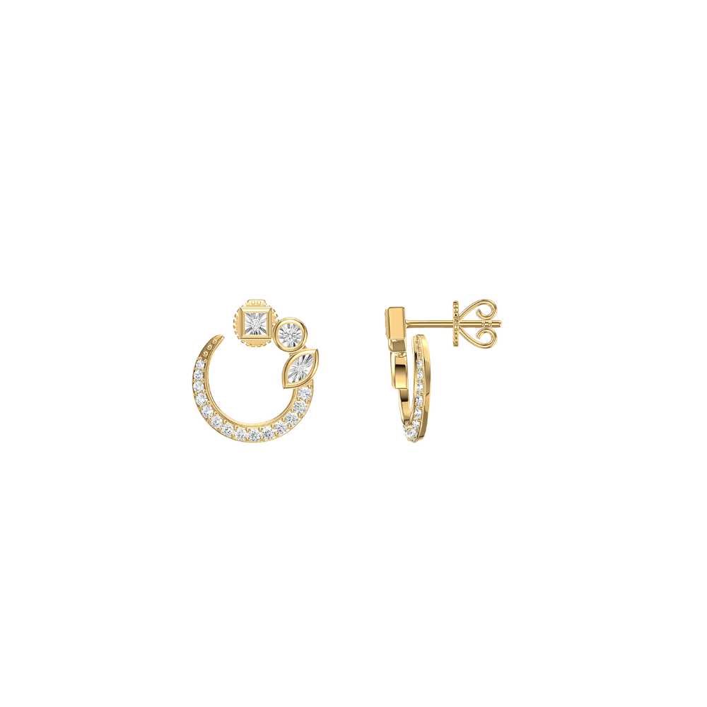 Diamond Fancy Shape Moon Studs – Henri Noël