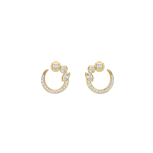 Diamond Fancy Shape Moon Studs