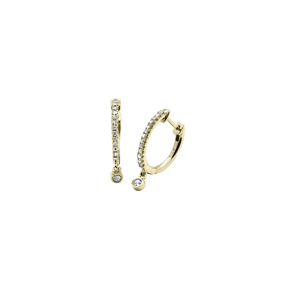 Diamond Hoop with Bezel Diamond Dangle – Henri Noël