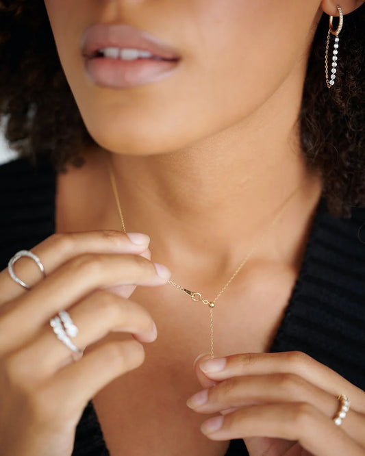 Alternating Fancy Shape Diamond Lariat