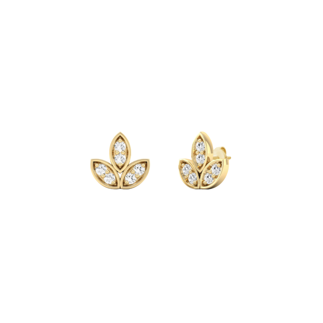 Diamond Leaf Studs – Henri Noël
