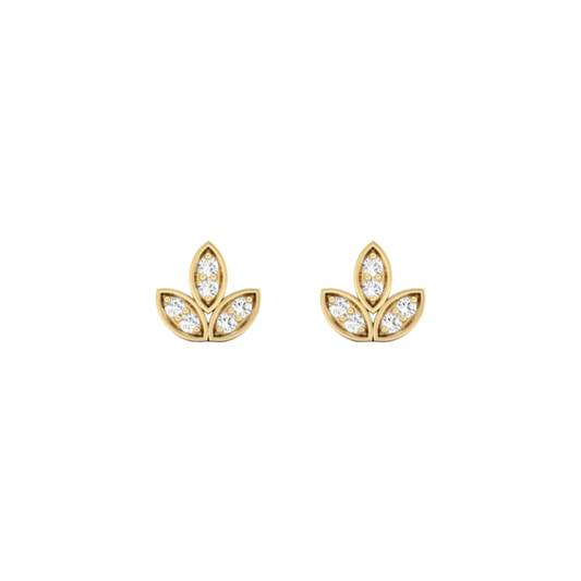 Diamond Leaf Studs – Henri Noël