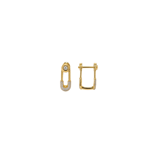 Diamond Paperclip Huggies – Henri Noël
