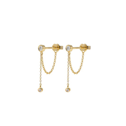 Diamond Bezel Chain Drops – Henri Noël