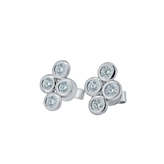 Diamond Bezel Cluster Studs – Henri Noël