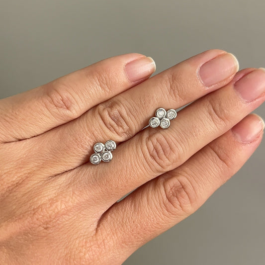 Diamond Bezel Cluster Studs – Henri Noël