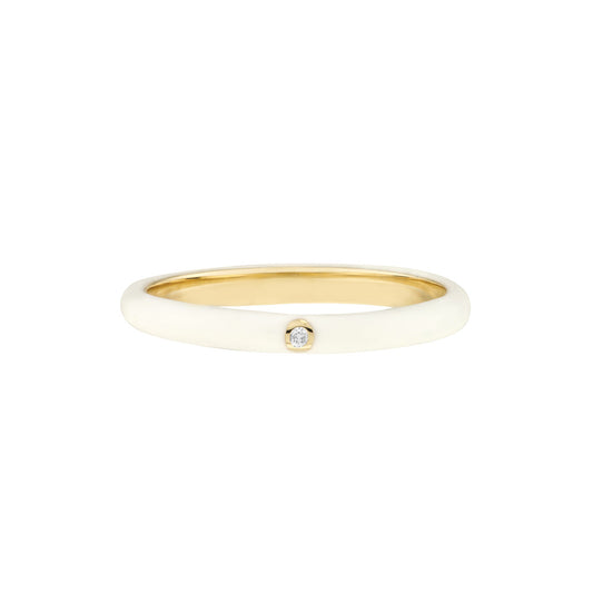 Diamond Bezel Enamel Ring – Henri Noël