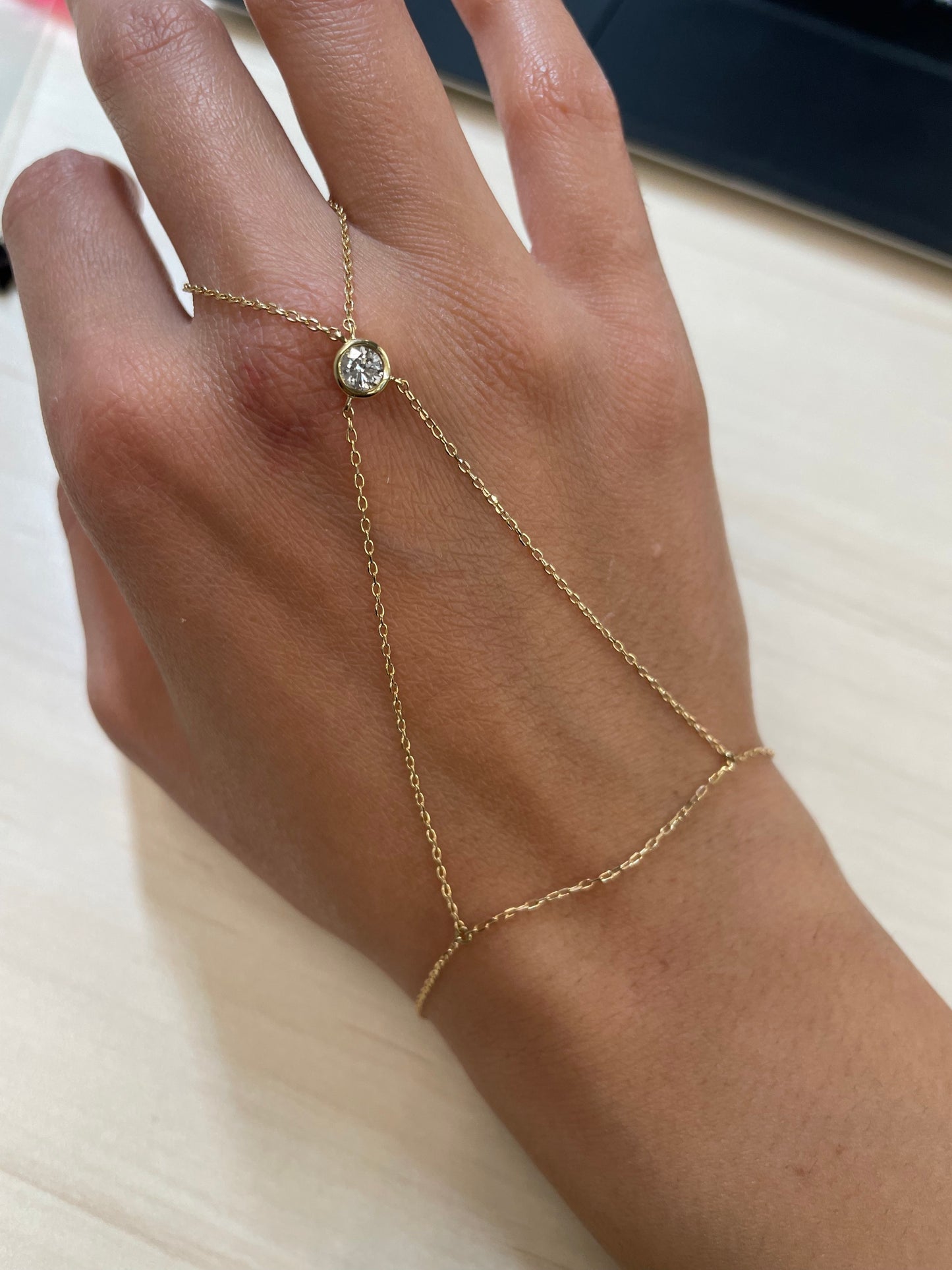 Diamond Bezel Hand Chain – Henri Noël