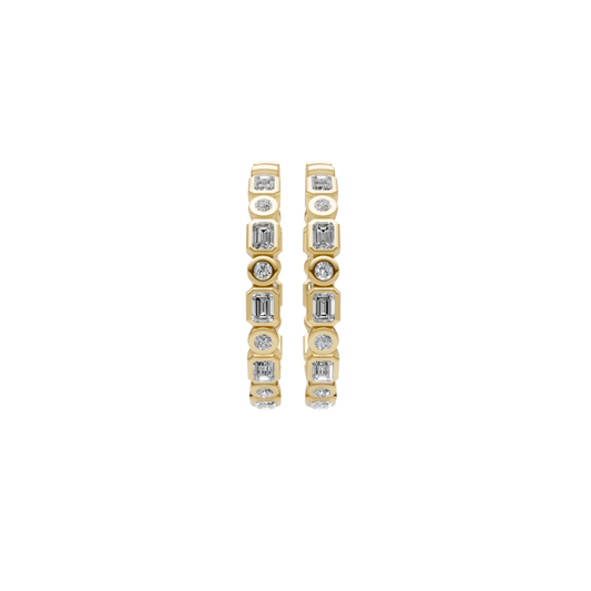 Diamond Bezel Hoops – Henri Noël