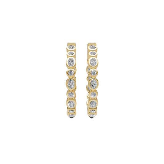 Diamond Bezel Hoops – Henri Noël