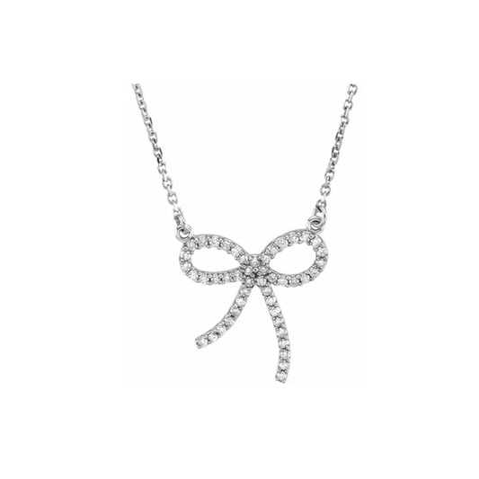 Diamond Bow Necklace – Henri Noël