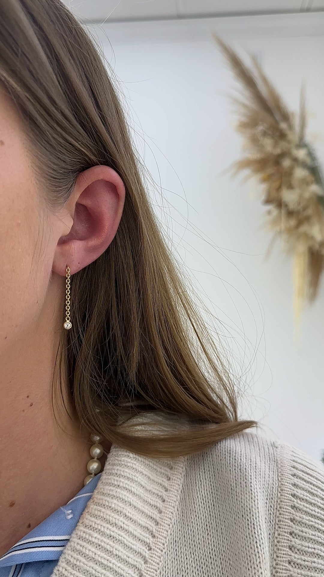 Diamond Chain Drop Earrings – Henri Noël