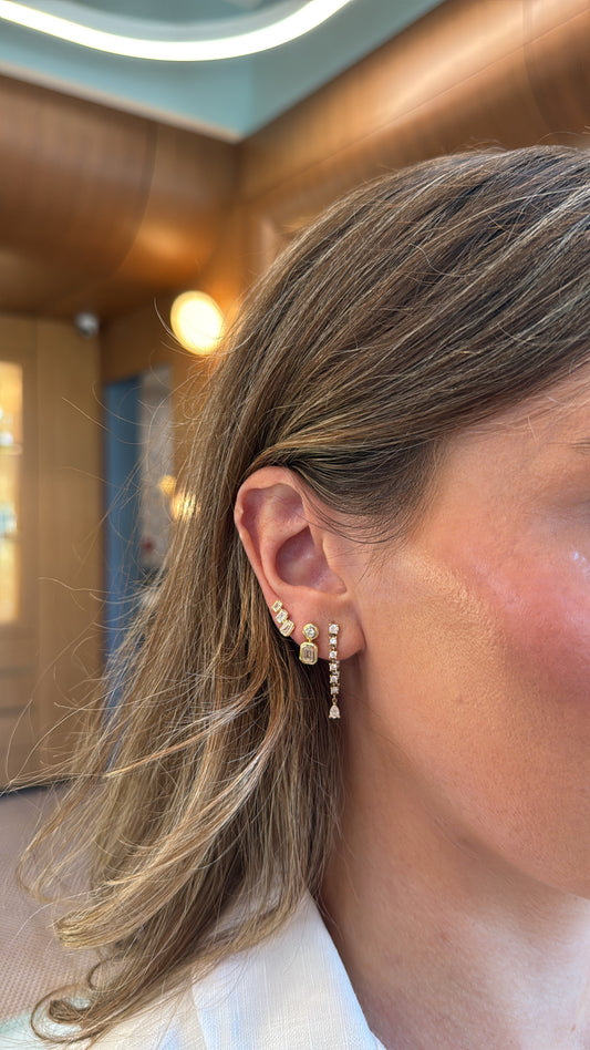 Diamond Chain Pear Drop Earrings – Henri Noël