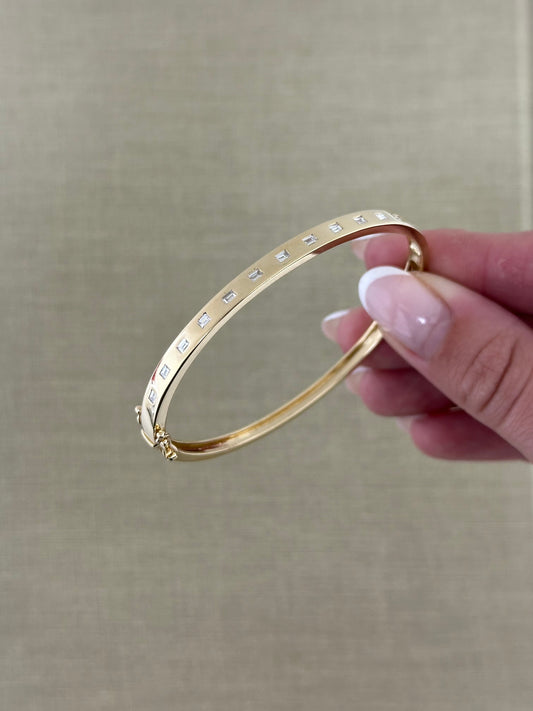Diamond Emerald Inlay Bangle – Henri Noël