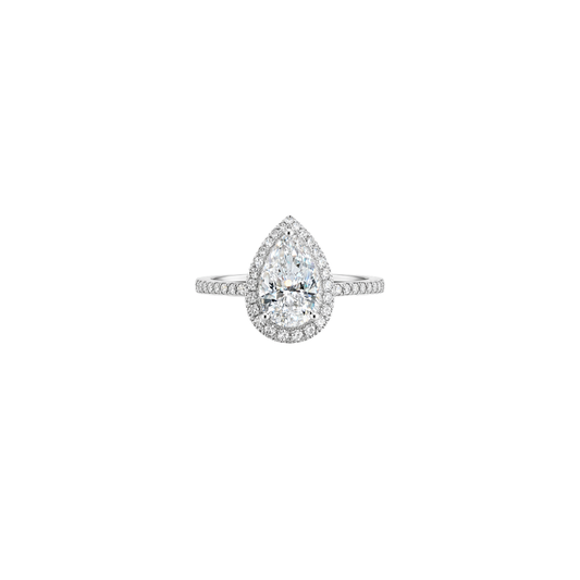 Diamond Halo Pear Engagement Ring – Henri Noël