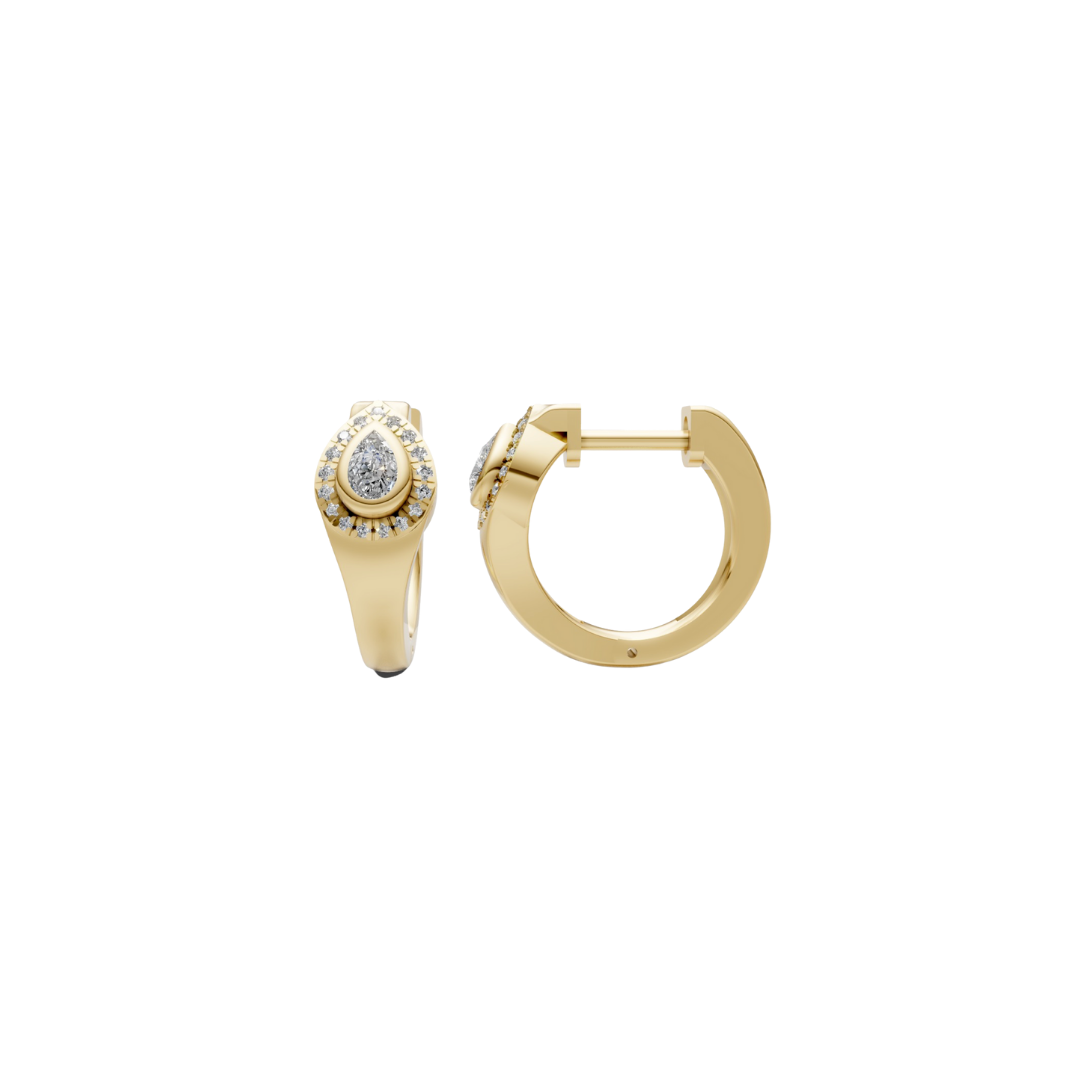 Diamond Halo Pear Huggies – Henri Noël
