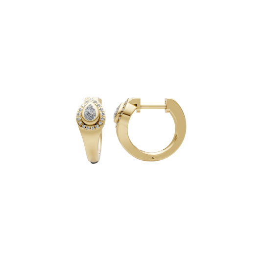 Diamond Halo Pear Huggies – Henri Noël