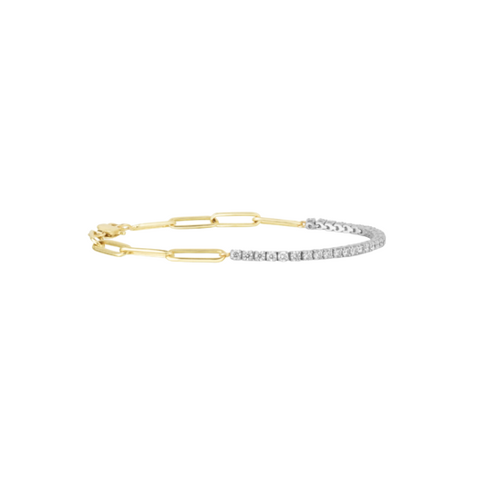 Diamond Paperclip Tennis Bracelet – Henri Noël