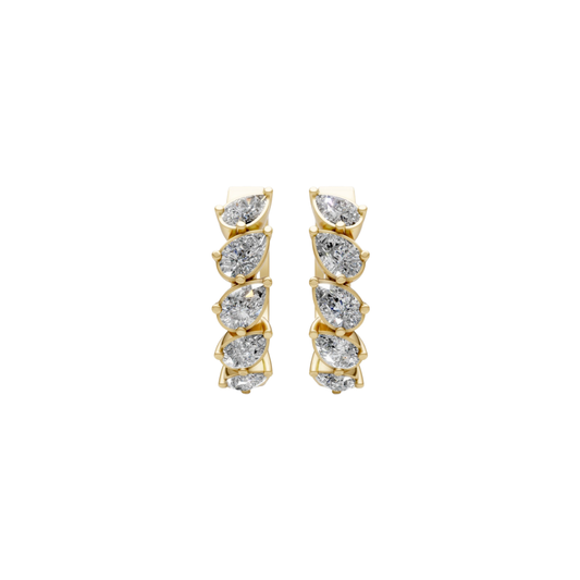 Diamond Pear Hoops – Henri Noël