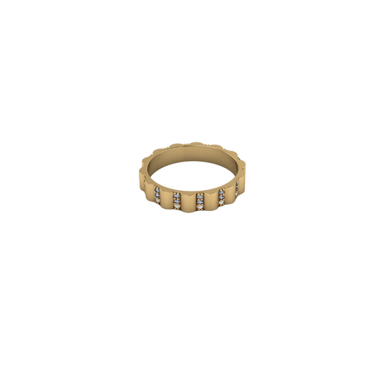 Diamond Scalloped Stacking Band – Henri Noël