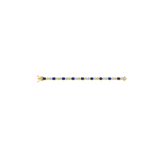 Oval Diamond and Blue Sapphire Tennis Bracelet – Henri Noël
