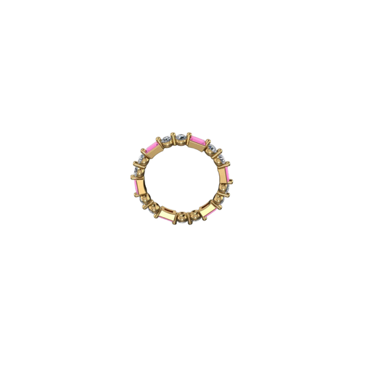 Diamond and Pink Sapphire Eternity Ring