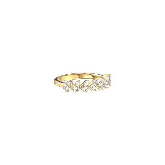 Double Round Diamond Pear Shape Band – Henri Noël