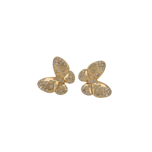 Flush Set Diamond Butterfly Earring