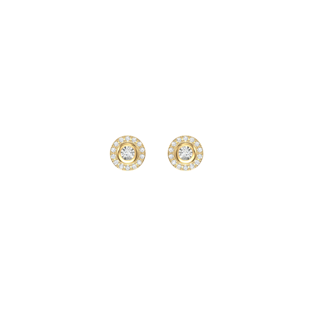 Diamond Halo Stud Earrings