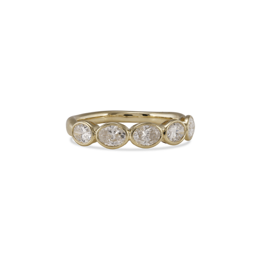 East West Bezel Diamond Oval Band – Henri Noël