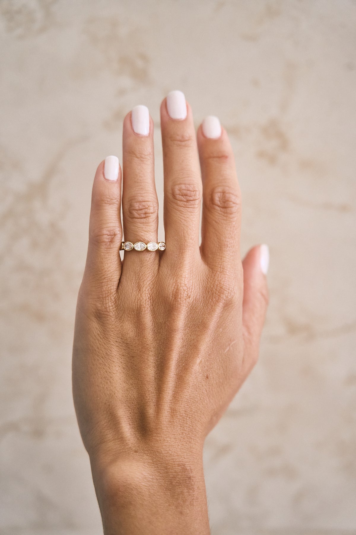 East West Bezel Diamond Oval Band – Henri Noël