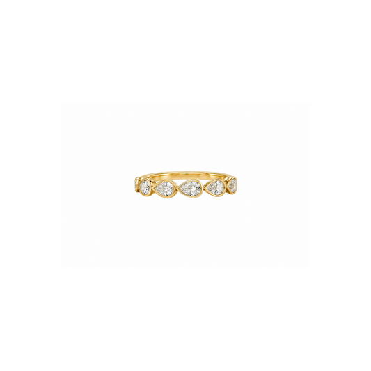 East West Pear Bezel Diamond Ring